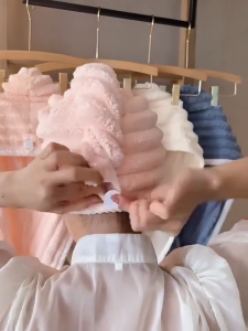 Mũ Quấn Tóc Lông Dệt Sóng Siêu Thấm Hút  Khăn Bông Ủ Quấn Tóc Nhanh Khô Hàng Nội Địa Trung Cao Cấp