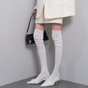 Weekend Picnic Early Autumn High Waist Stripe over Knee Socks Sister Style Comfortable Cotton Long Tube Socks Womens Fashion