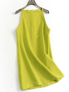 Pure Color Minimalist Slim Looking Square Collar Sleeveless Suspender Skirt Summer New Arrival Fashionable Short Skirt for Women Dress S874