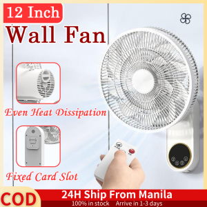 Wall Fan Electric Fan With Remote Standard 12Inch Wall-Mounted Electric Fan With Remote Control 120°Shaking Head Silent Wall Fan Industrial Fan Timing Large Wind Air Cooling Fan For Office House Room