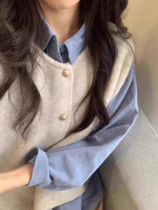 French Lazy Style Loose Layered Womens Vest Spring Autumn Sleeveless Knitted Sweater Outerwear Winter Open Cardigan