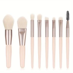 8pcs Mini Makeup Brush Set Makeup Brushes Foundation Blend Blush Concealer Eye Shadow Blend Eye Liner Makeup Brush Set for Trave