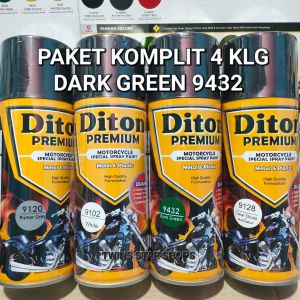 Pilok Cat Semprot Diton Premium Dark Green Hijau Tua 9432 Primer Grey Epoxy 9120 White Putih 9102 Clear 9128 Pilox Paket Komplit Paketan Lengkap 4 kaleng 400cc