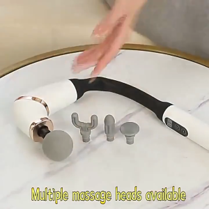 KONKO Extended Massage Gun with 12 Massage Heads - Muscle Relaxation Handheld Elbow Fascia Gun - Multi-functional Cervical and Lumbar Muscle Relaxer