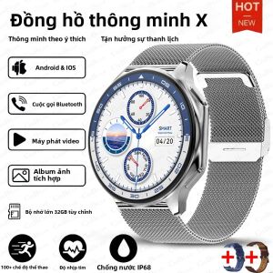Đồng Hồ Thông Minh OPPO Watch X Dành Cho Nam Màn Hình AMOLED HD Bộ Nhớ Lớn 32GB Hỗ Trợ Phát Nhạc MP3 MP4 Chế Độ USB Theo Dõi Sức Khỏe & Giấc Ngủ