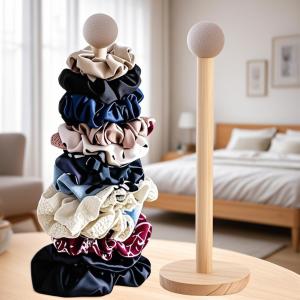 1pc Solid Wood Hair Accessories Display Stand: Plastic Women's Hair Rings, Hair Straps, and Jewelry Storage Claw Organizer