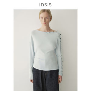 INSIS FEMME | Tencel Wool Asymmetric Button New Vintage Minimalist Style Spring Top