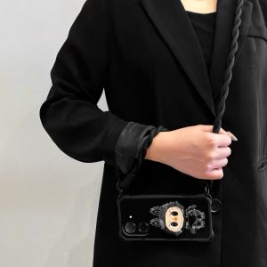 Casing Redmi A5 POCO C71 X7 Pro F7 Pro F7 Ultra Phone Case New Design Four Corners Fully Wrapped Drop-proof Labubu Mirror Stand With Lanyard 2025