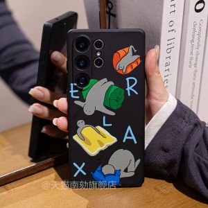 Black Curved Edge Liquid Silicone Phone Case for Samsung S25 Ultra S24U S23FE S22Plus A54 S21Note20 10S9 A55 New Model Protective Cover