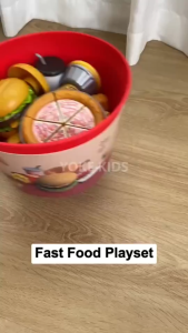 ~Ship From KL~ 100PCS Pretend Play Fast Food Toys Set Kids Kitchen Playset Burger Mainan Budak Fast Food cooking toys