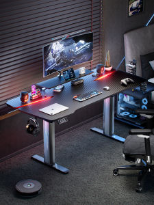 E-Sports Carbon Fiber Computer Desk Elevating Electric Home Gaming Table Customizable Shape Desktop PC Workstation New Release
