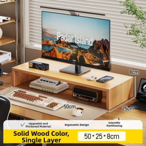 MUGG | Multifunctional Wooden Monitor Riser with Drawer and Pen Holder White
