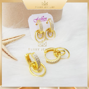 Bông Tai Khuyên Tai Nữ Dáng Tròn Mạ Vàng 18k Thời Trang Cao Cấp Cho Nữ B30V23 | Jewelry Queenn