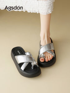 Agsdon | Womens Easy Slip-On Sandals with Thick Sole for Beach and Sport