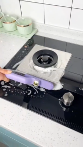 Sikat multifungsi rotasi dengan capit / sikat genggam 3in1 putar / Sikat Pembersih dapur kamar mandi