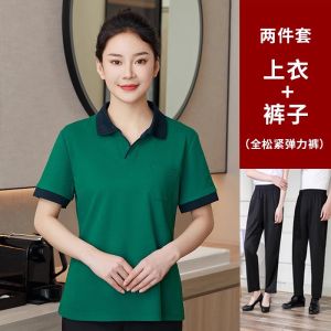 Pure Cotton Work Uniform T-Shirt for Women Hotel Housekeeping Staff Nursing Home Attendants Summer Season Comfortable Fit