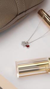AGATHA | Heart-shaped Puppy Pendant Sterling Silver Necklace