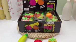 New Fruit  NeeDoh Squishy Toy Simulated Strawberry Bananab Orange Fidget Sensory Toy Stress Relief Anti-Anxiety TPR Toy