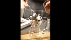 Myelement Coffee Maker Set Heat Resistant Glass Carafe Hand Drip Filter Coffee Maker with Handle and Scale
