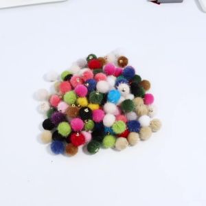 20 Chiếc Hạt Cườm Lông Thú Nhiều Màu Sắc 16mm Mặt Dây Chuyền Pompom Để Làm Đồ Trang Sức DIY - Phụ Kiện Vòng Cổ Vòng Tay Bông Tai