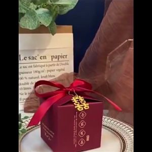 10pcs// Wedding Party Door Gift Box Packaging Souvenir Candy Box Pin 现货高级优雅结婚婚礼喜糖盒回手礼订婚糖果盒双喜字别针