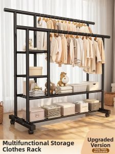 SHUHONG | Double Rod Portable Clothes Rack for Indoor and Outdoor Use