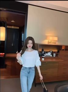 เสื้อเชิ้ตแขนยาว Caprison Lace Top T-shirt สำหรับผู้หญิง 2023 - เสื้อผ้าแขนสั้นสไตล์ใหม่