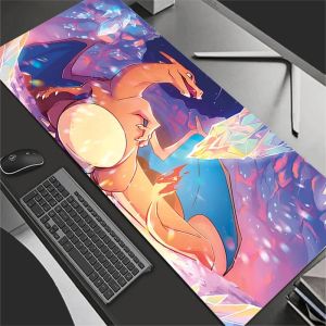 Bandai | XXL Mouse Pad Anime Gamer Computer Mousepad Gaming Accessories Tablet Varmilo Keyboard Edge White P-Pokemons Charizard Mausepad