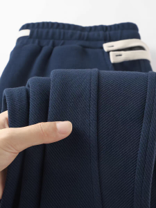 American Style Casual Sports Pants Mens Twill Cotton Sweatpants Cuffed 320g Retro Straight Leggings Elastic Waist