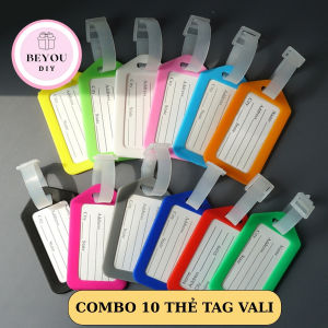 Combo 5 Thẻ Tag Treo Vali Hành Lý Du Lịch Thẻ Tên Chống Thất Lạc Có Dây Đeo pcs