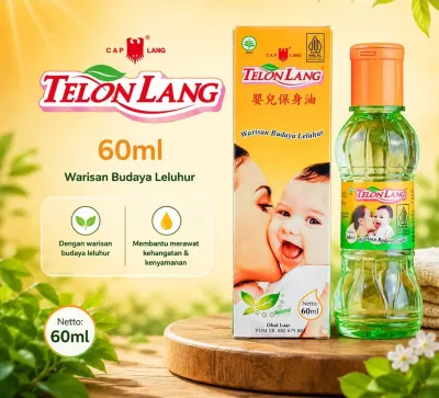 Telon Lang Minyak Ibu dan Bayi 60ml | Dengan warisan budaya leluhur | Membantu merawat kulit bayi dan ibu | Dengan formula alami | Untuk penggunaan sehari-hari
