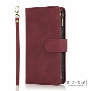 Applicable to Redmi Note 7 8 9 10 11 12 Pro Max Plus 8T 9S 10S 11T 11S Phone Case Multi-Card Slot Zipper Wallet Soft Rubber Inner Shell Protective Leather Case