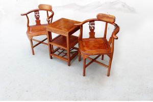 Special Offer Classical Ming and Qing in Chinese Antique Style Furniture Casual Solid Wood Chair Triangle Couple Chair Old-Fashioned Reception Table and Chair
