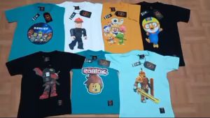 Kaos Distro Anak Laki-Laki Usia 5-6 Tahun Bahan Cotton 30s / Kaos Kids Motif Roblox
