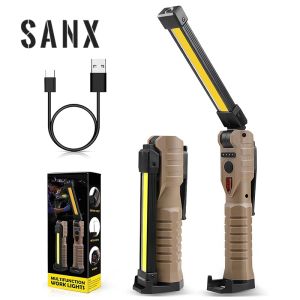 SANX Ultra Bright COB Work Light USB Rechargeable Light Portable Hand Magnetic Flashlight Waterproof Car Repair Light