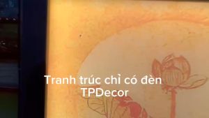 Tranh Trúc Chỉ CÓ ĐÈN 2 TẤM ĐÔI TRANH DỌC - Tranh treo phòng thờ TPdecor - Mẫu tranh theo yêu cầu