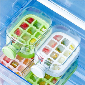 YESPERY 500ML New Summer Drink Bottle with Ice Tray Freezer Buckets Kitchen Accessories Ice Cube Water Bottle with Straw