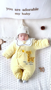 Winter Newborn Onesies Thickened Warm Baby Clothes Fleece Infant Rompers Soft Breathable and Healthy Safe.