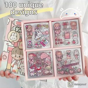 mengto studio | Unique Waterproof Cartoon Cute Stickers 100pcs