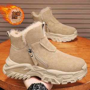 Mens Winter Snow Boots 2025 New Style Fleece Lined Thickened Martin Boots Outdoor Anti-slip Hiking Battle Cotton Boots