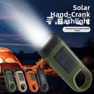 Solar & Hand-Crank Charging High Beam Flashlight Portable