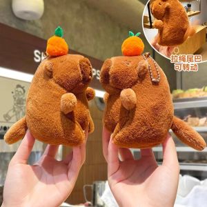 Cartoon Capybara Pendant Plush Toy Doll Bag Hanging Ornament Cute Keychain Car Pendant