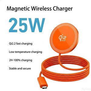 Mi Qi2.2 25W Portable Mobile Phone Magne Wireless Charger Pad for Iphone 15 Pro Max Wireless Charger Fast Charging
