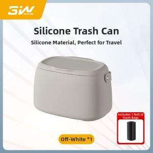 3W | Creative Design Portable Car Trash Can with Lid Silicone