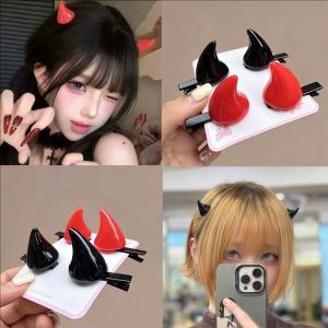 4Pcs Halloween Little Devil Horn Hair Clips Creative Cosplay Costume Barrettes Girls Photo Prop Halloween Hair Accessories