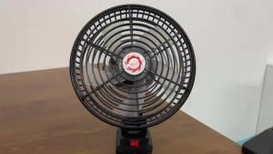 Quạt Không Chổi Than Di Động Với Pin Lithium 8 Inch Dùng Cho Cắm Trại Ngoài Trời Câu Cá Công Trường Xây Dựng - Cấp Nguồn Qua Cổng DC