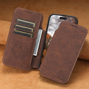 SUTENI Flip Cover Phone Case Wireless Charging Faux Leather Card Holder Stand Wallet Magnet For iPhone 17 Pro Max 16 Plus 15 14