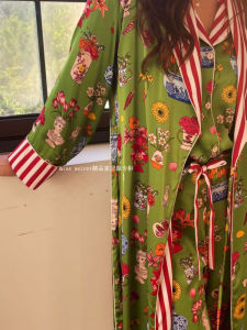 Luxurious Silk Satin Pajamas Set Womens Summer Short Sleeve Short Pants Home Clothes Vintage Bottle Print Sleepwear for Girls