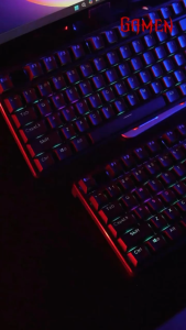 GAMEN Titan 8 Keyboard Gaming Ergonomis dengan Switch Merah Linear dan RGB 11 Mode - Garansi 1 Tahun