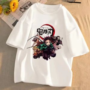Bandai | Demon Slayer Main Characters T-Shirt for Men Women Kids Tanjiro Nezuko Inosuke Graphic Tee Oversized Cotton Short Sleeve Top